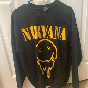 Black Nirvana Crewneck Sweater Size Medium Unisex